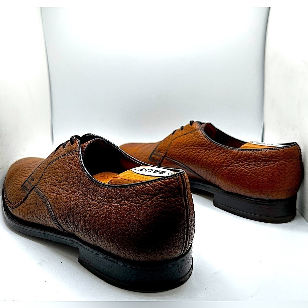 HARTT Imported Exotic Water Bison Mens Brown Derby Dress Shoes c. 1960 Sz.9E π₯ - Picture 6 of 17